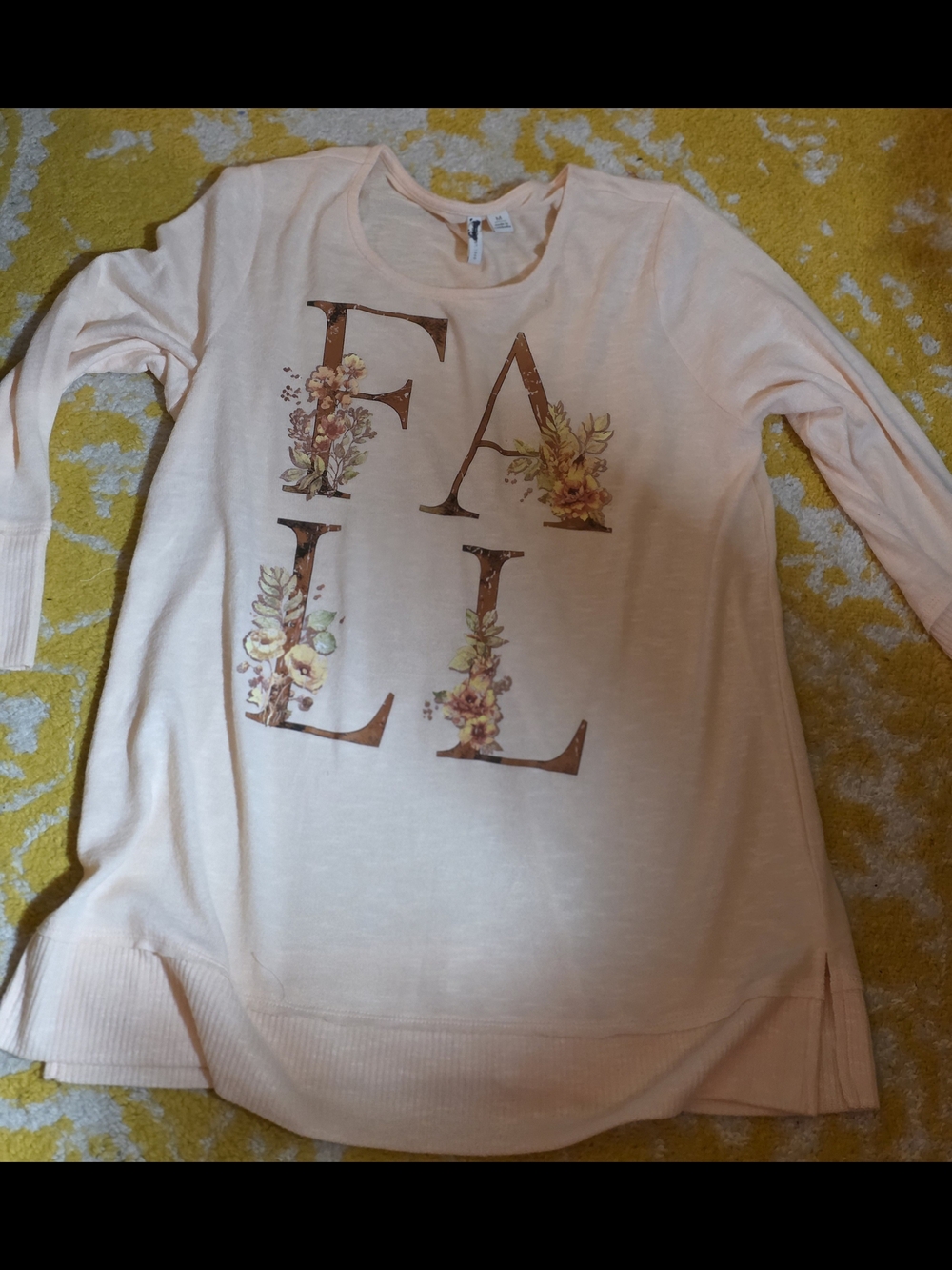 Cato Light Pink "FALL" Floral Long Sleeve Top